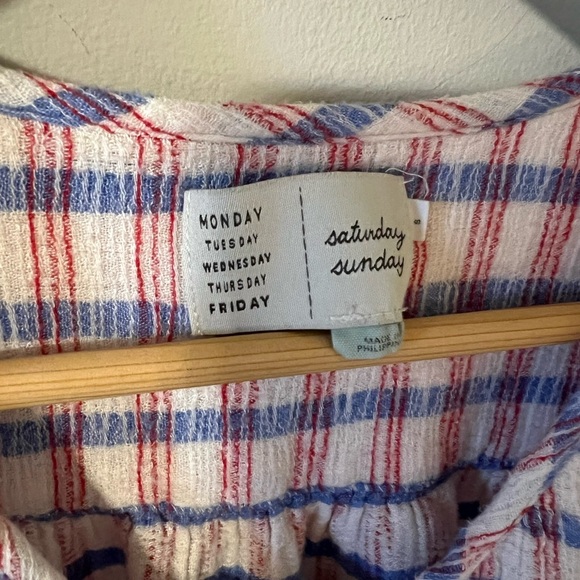 Anthropologie Saturday Sunday Pasture Dress Tunic Plaid Button Up Small - Picture 7 of 11